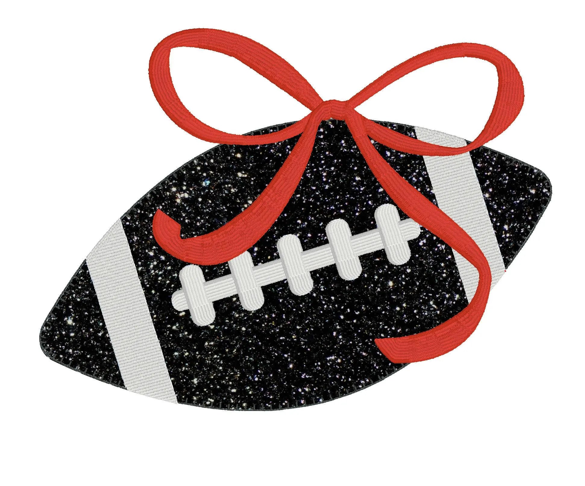 Football Appliqué Coquette Bow PNG Bundle: Embroidery Files Included
