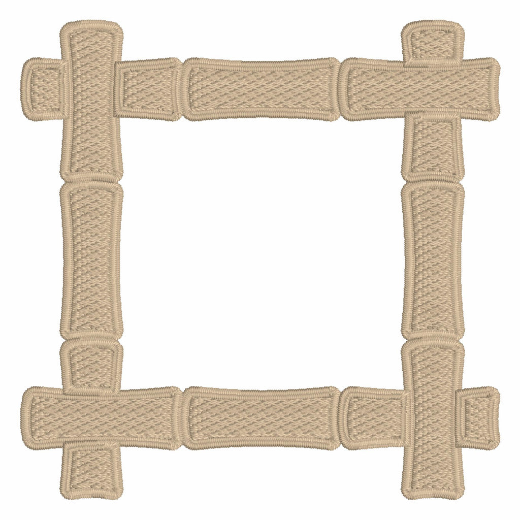 Bamboo Monogram Frame fits 4in Hoop Embroidery Design 10 Stitch Formats Instant Downloads