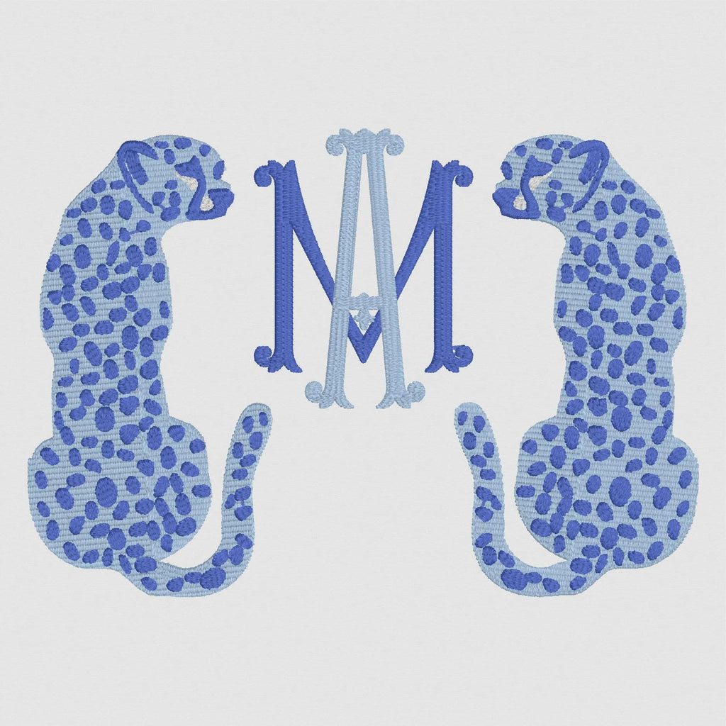 Spotted Cheetah Monogram Frame Embroidery Design: 10 Stitch Formats