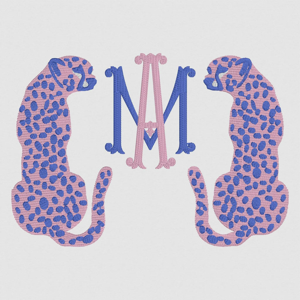 Spotted Cheetah Monogram Frame Embroidery Design: 10 Stitch Formats