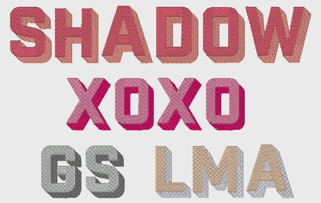 Shadow Block Embroidery Font .bx File 2 Sizes *for Embrilliance software*