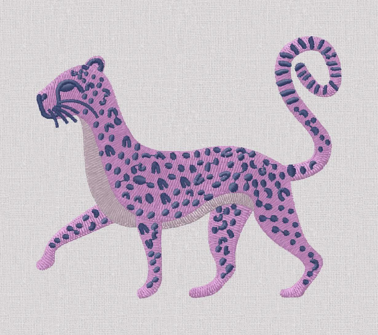Walking Cheetah Embroidery Design: (4x4 Hoop, Instant Download, 10 Formats)