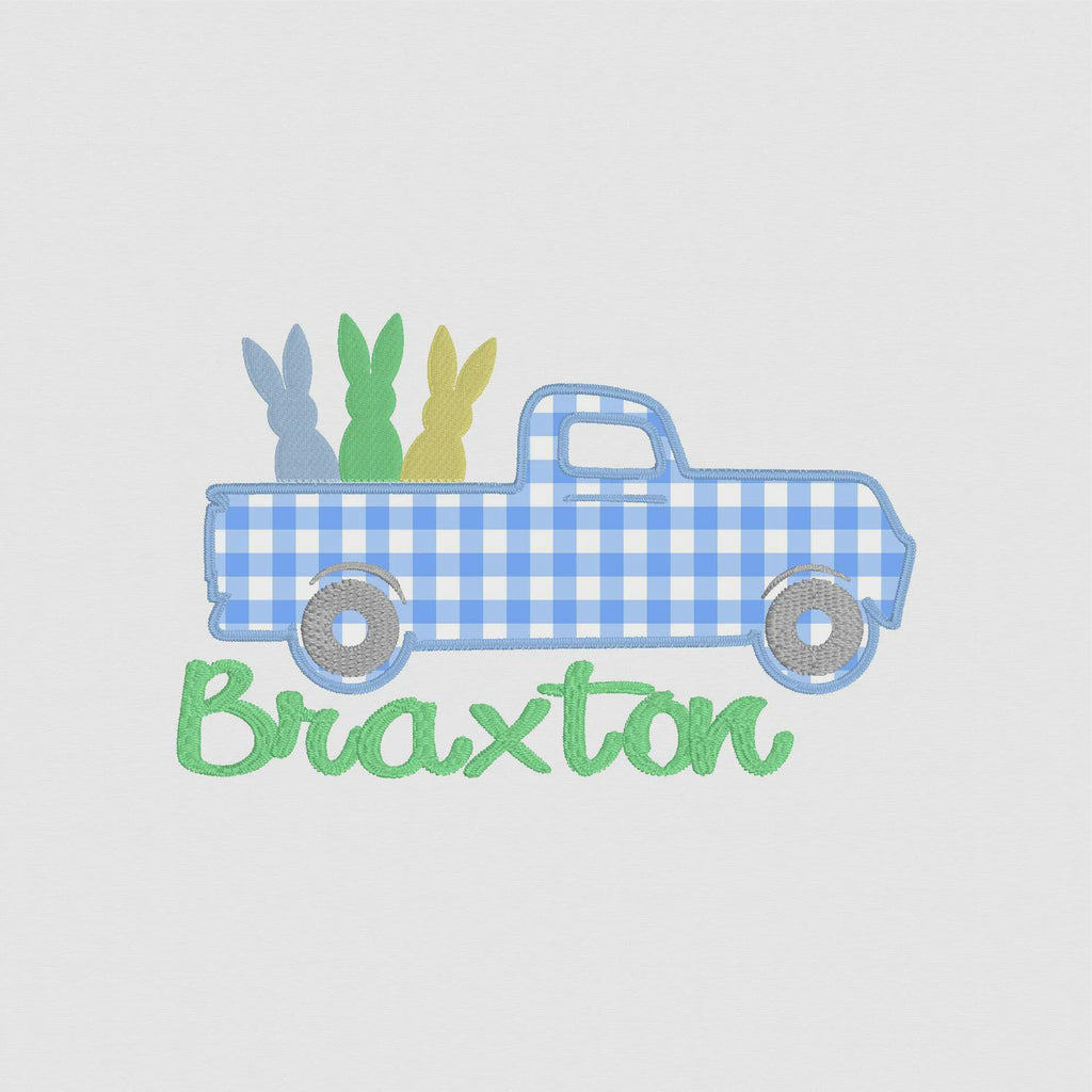 Truck Bunnies Easter Bunny Children's Appliqué Embroidery Design 9 Format Files Instant Download