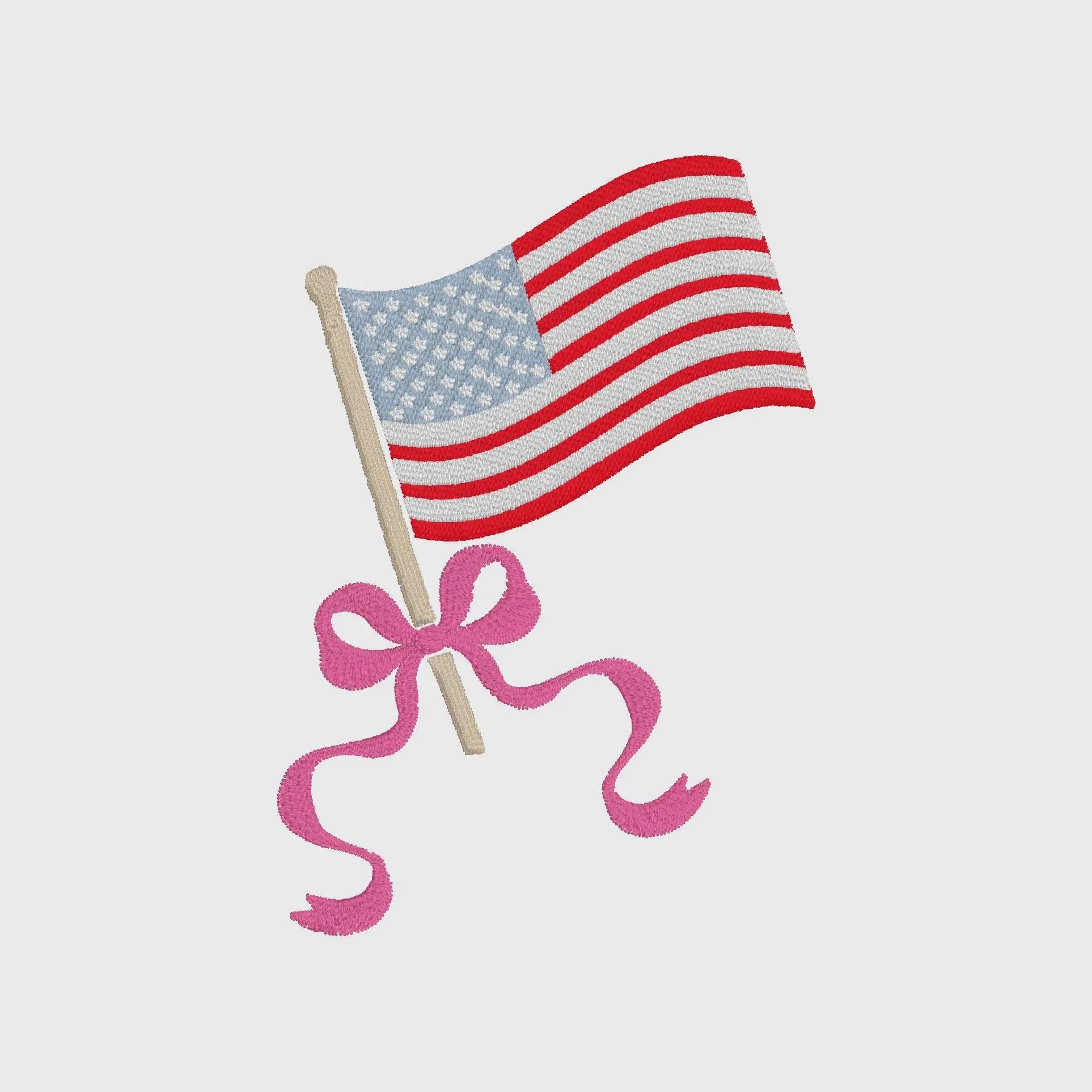 American Flag Coquette Bow Embroidery File: 10 Formats (Digital Download)