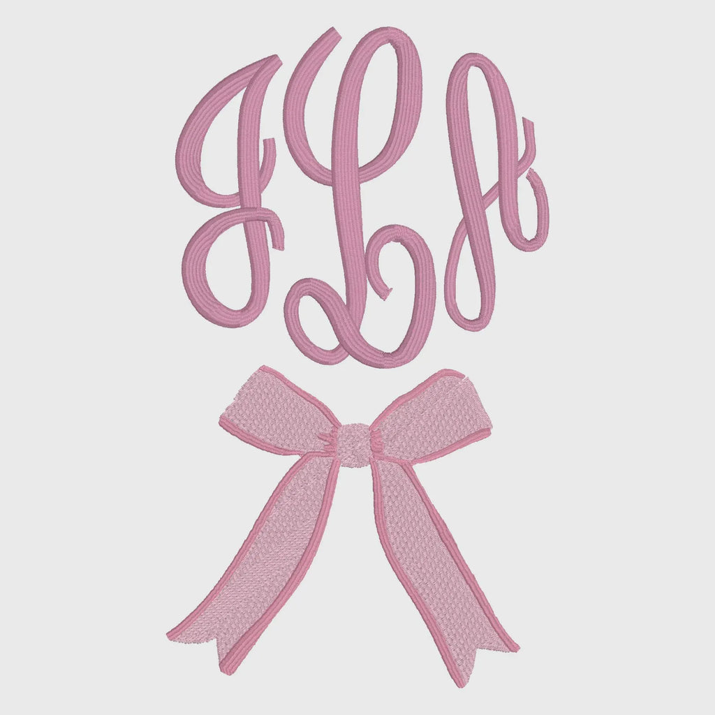 Coquette Bow Embroidery Design: Monogram Toppers Bundle (10 Sew Formats, Instant Download)