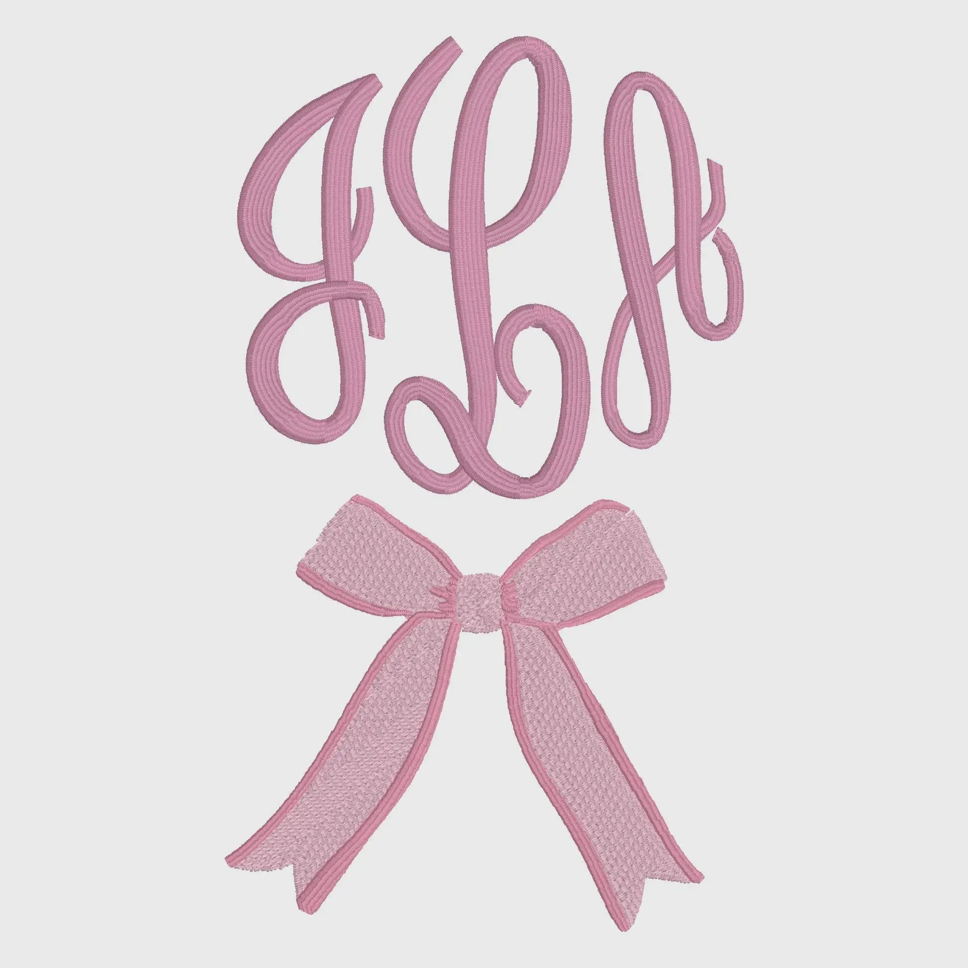 Coquette Bow Embroidery Design: Monogram Toppers Bundle (10 Sew Formats, Instant Download)