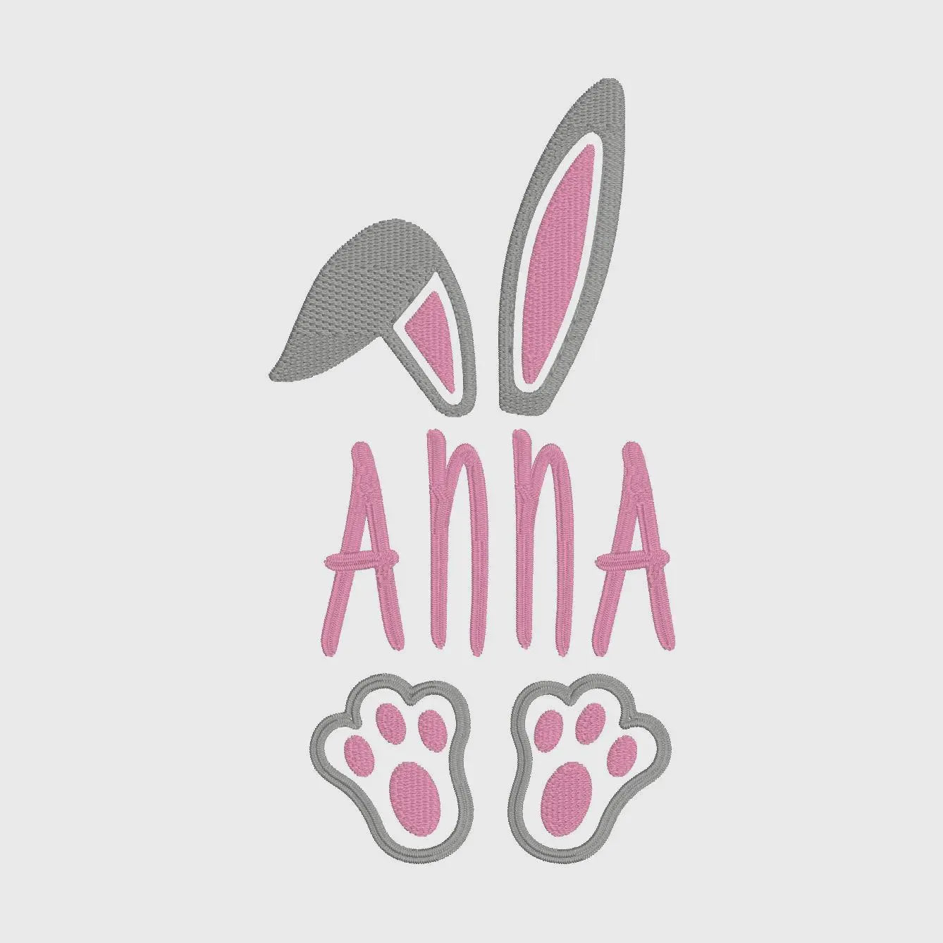 Easter Bunny Ears and Feet Monogram Name Frame Embroidery File 13 Instant Downloads