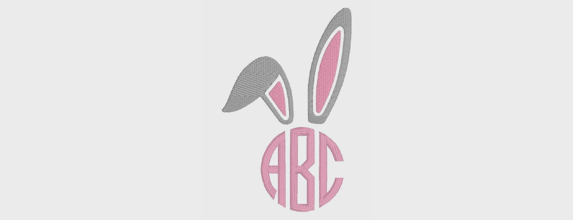 Bunny Ears Smiley Face Embroidery File Bundle (Instant Download)