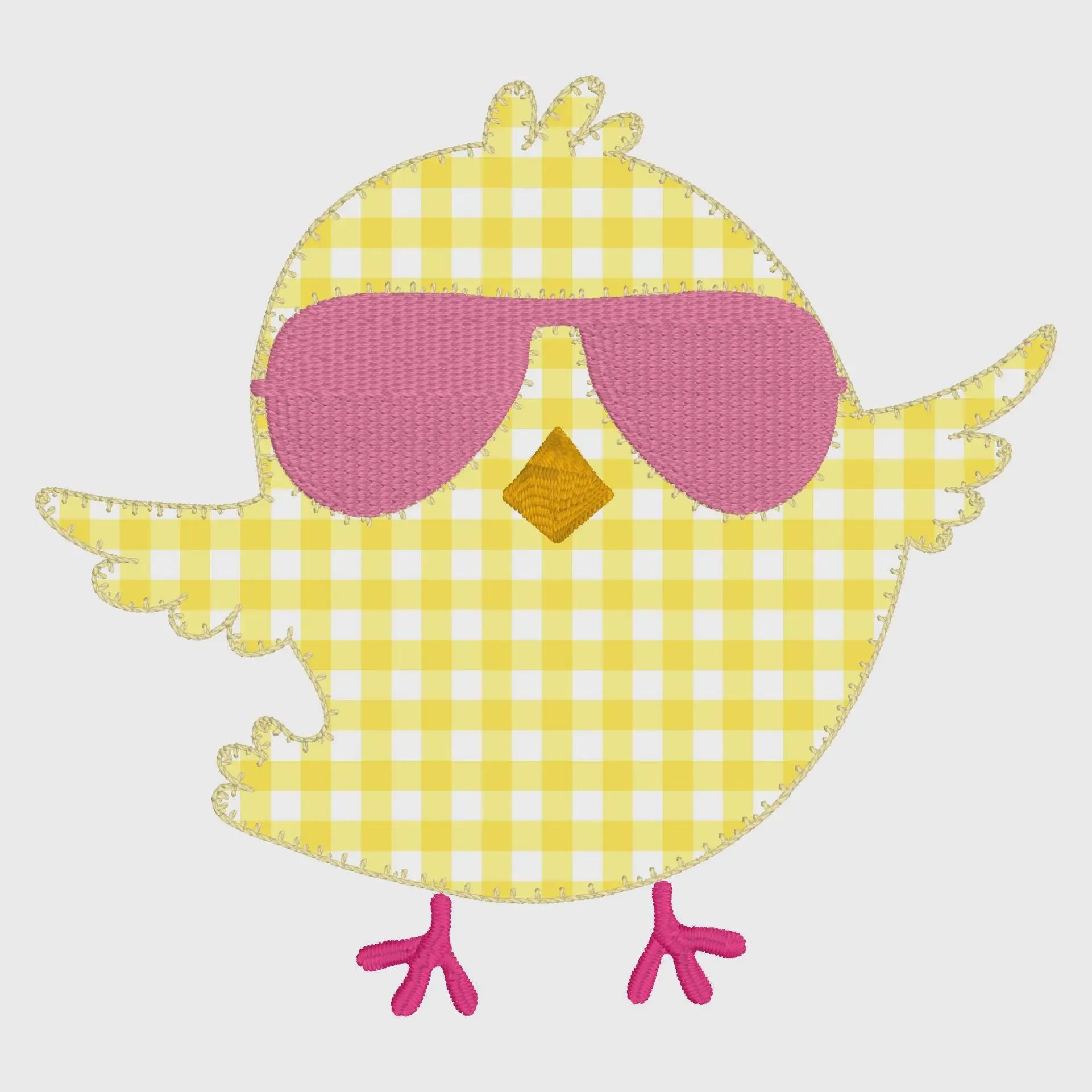 Easter Chick Appliqué Embroidery Design: 3 Sizes + Bonus (Instant Download)