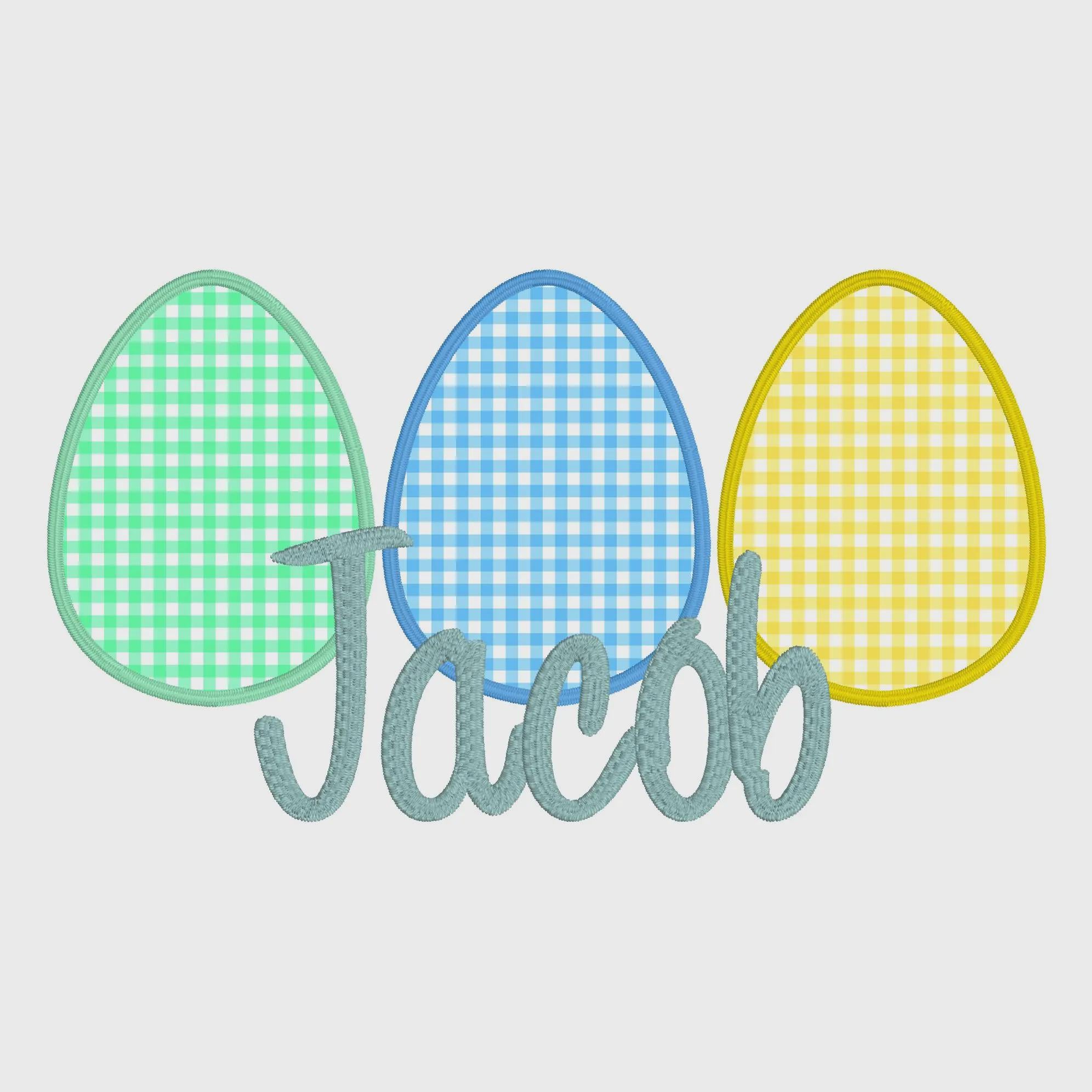 Easter Egg Appliqué Embroidery Design: 3 Sizes (Digital Download)