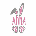 Easter Bunny Ears and Feet Monogram Name Frame Embroidery File 13 Instant Downloads
