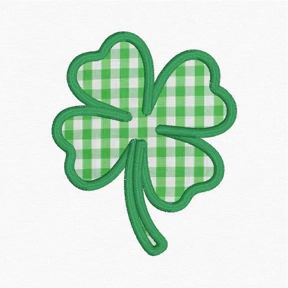 4 Leaf Clover St Patricks Day Applique Embroidery Files 2 Sizes Instant Download