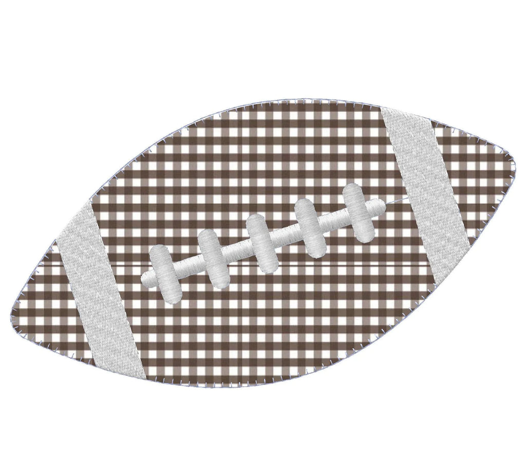 Football Appliqué Embroidery File: 3 Sizes, 10 Formats (Instant Download)