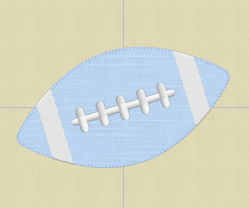 Football Appliqué Embroidery File: 3 Sizes, 10 Formats (Instant Download)