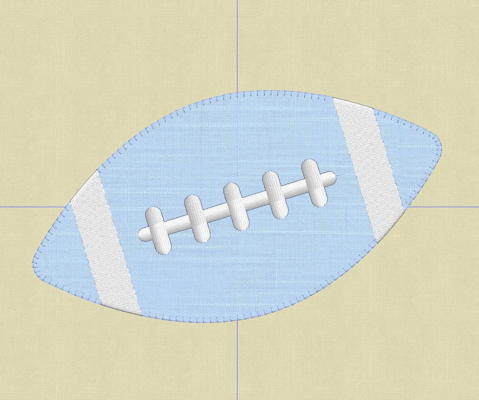 Football Appliqué Embroidery File: 3 Sizes, 10 Formats (Instant Download)