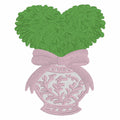 Heart Topiary Embroidery Design: Chinoiserie Ginger Jar, Bow (Digital Download)