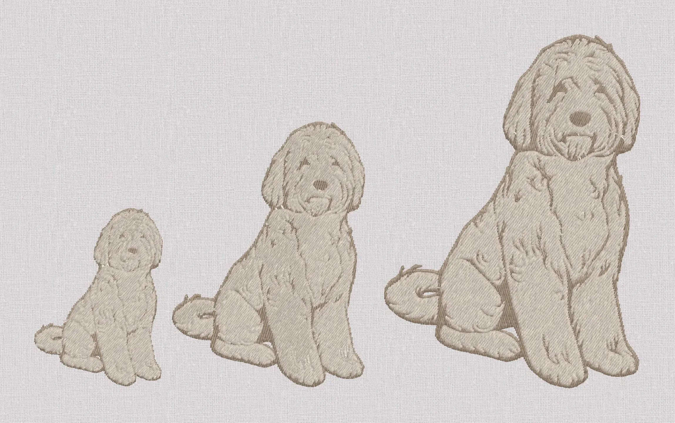 Golden Doodle Embroidery Design: 3 Sizes, 10 Formats (Instant Download)