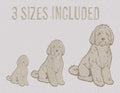 Golden Doodle Embroidery Design: 3 Sizes, 10 Formats (Instant Download)