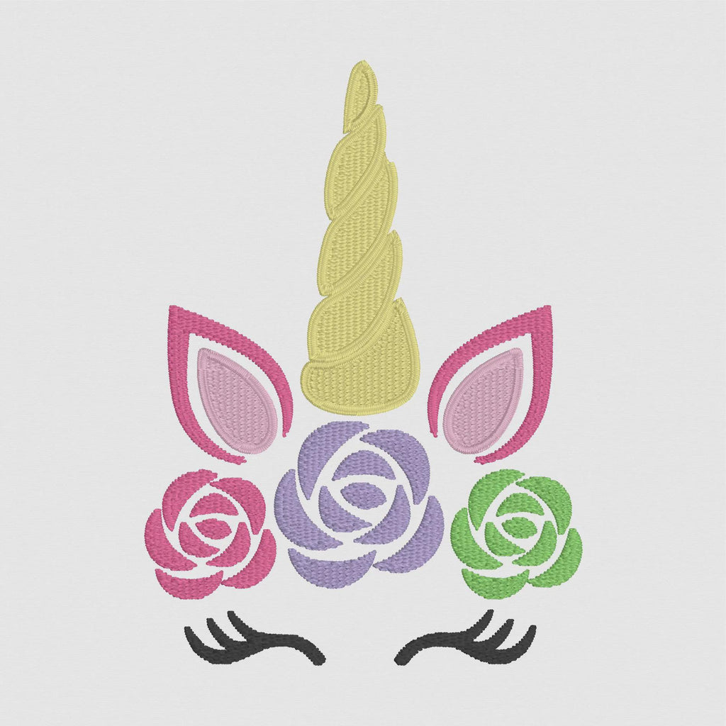 Floral Halo Unicorn Embroidery Design 9 Format Files Instant Download