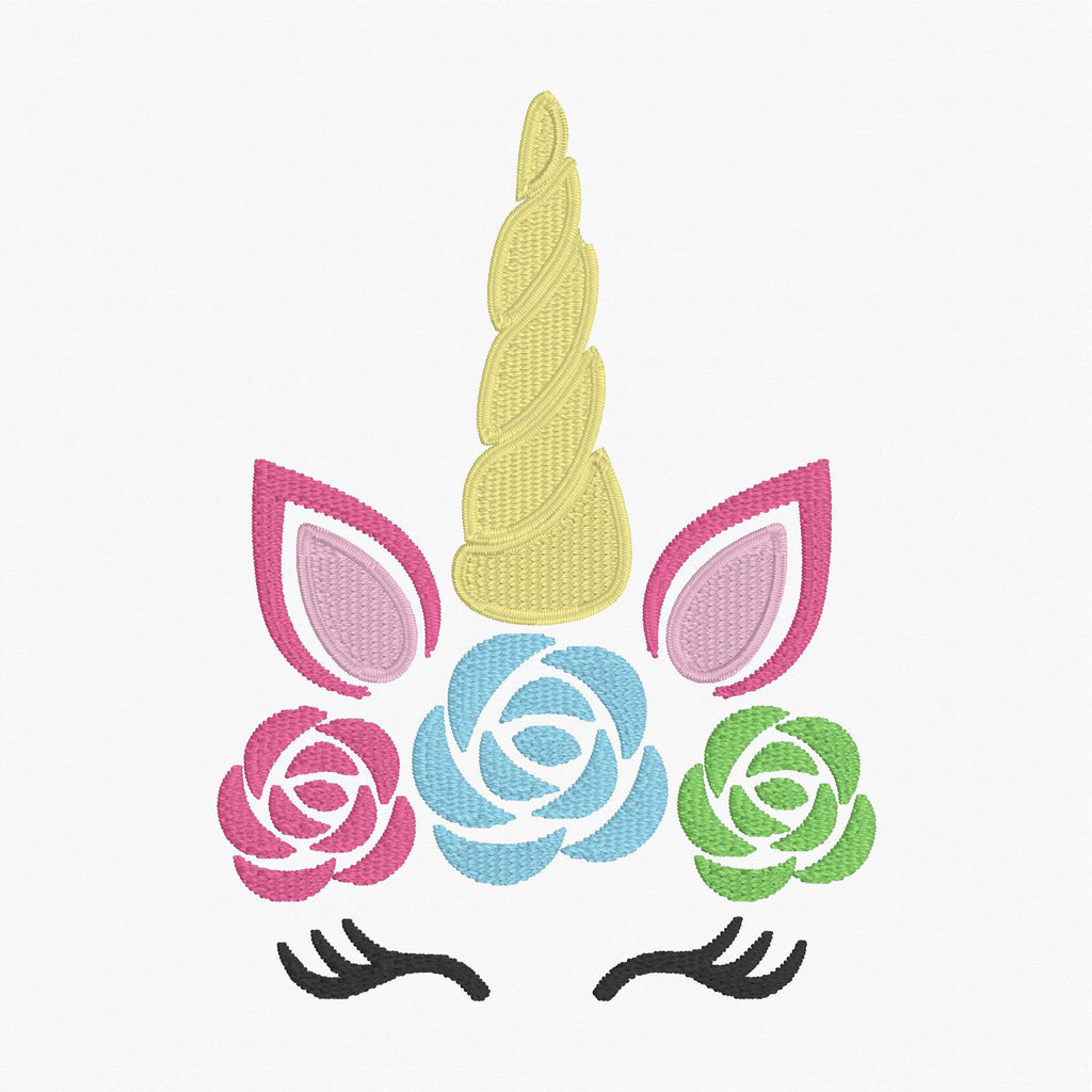 Floral Halo Unicorn Embroidery Design 9 Format Files Instant Download