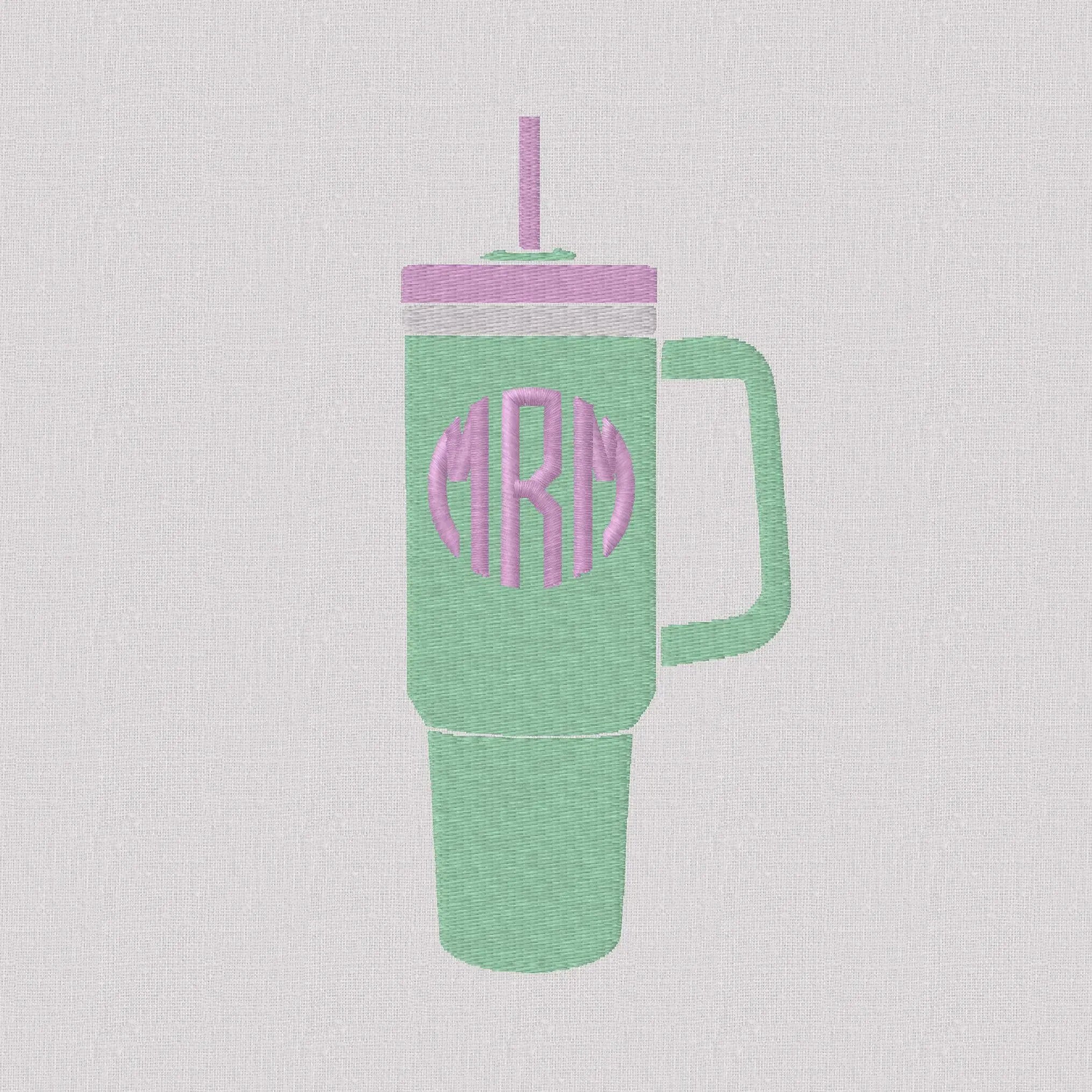 Tumbler Cup Embroidery File Can be Layered with a Monogram 10 Sew Stitch Formats