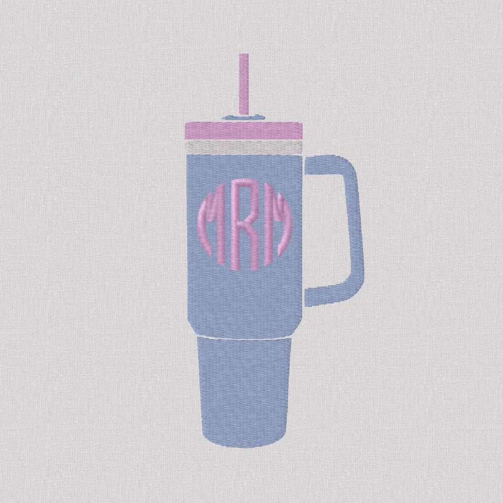 Tumbler Cup Embroidery File Can be Layered with a Monogram 10 Sew Stitch Formats