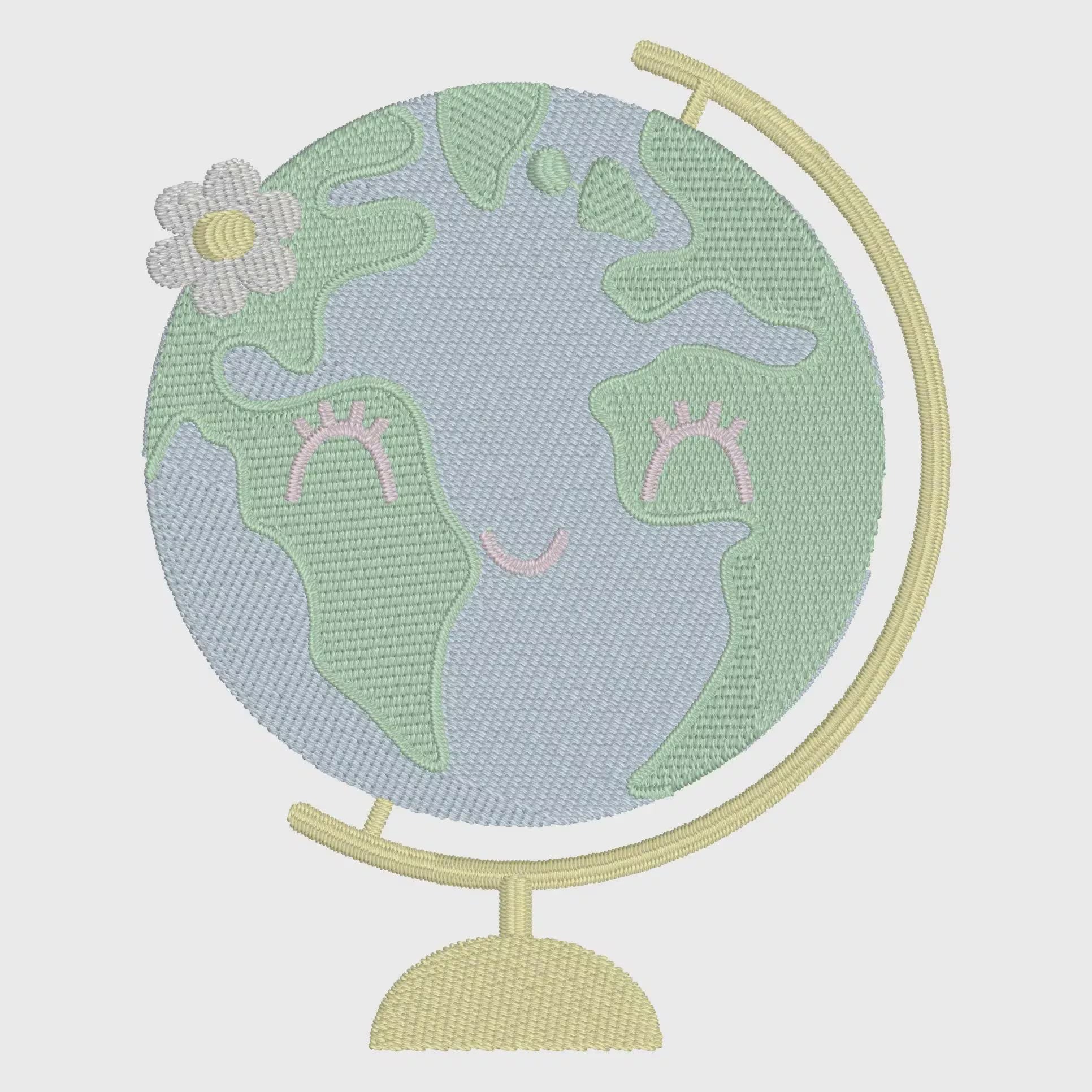 Globe Back to School Embroidery Design (3.98" x 3.17")