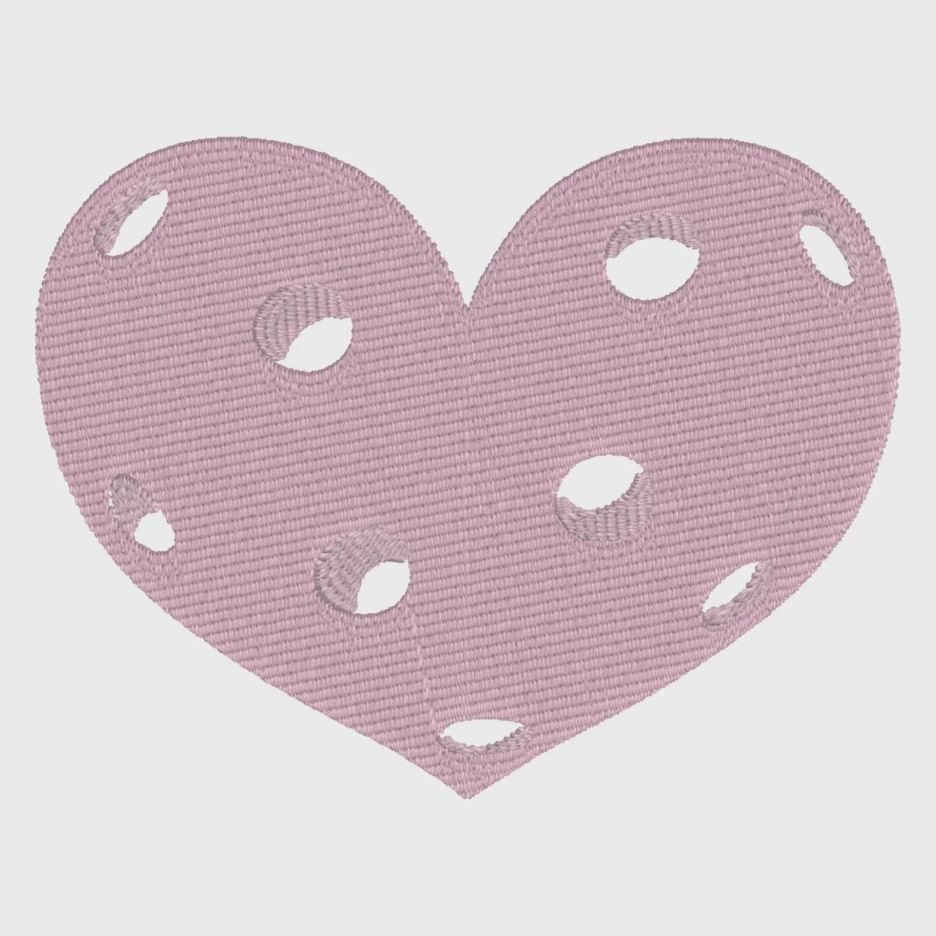 Heart Pickleball Embroidery File: Preppy Design (3 Sizes, Multiple Formats)