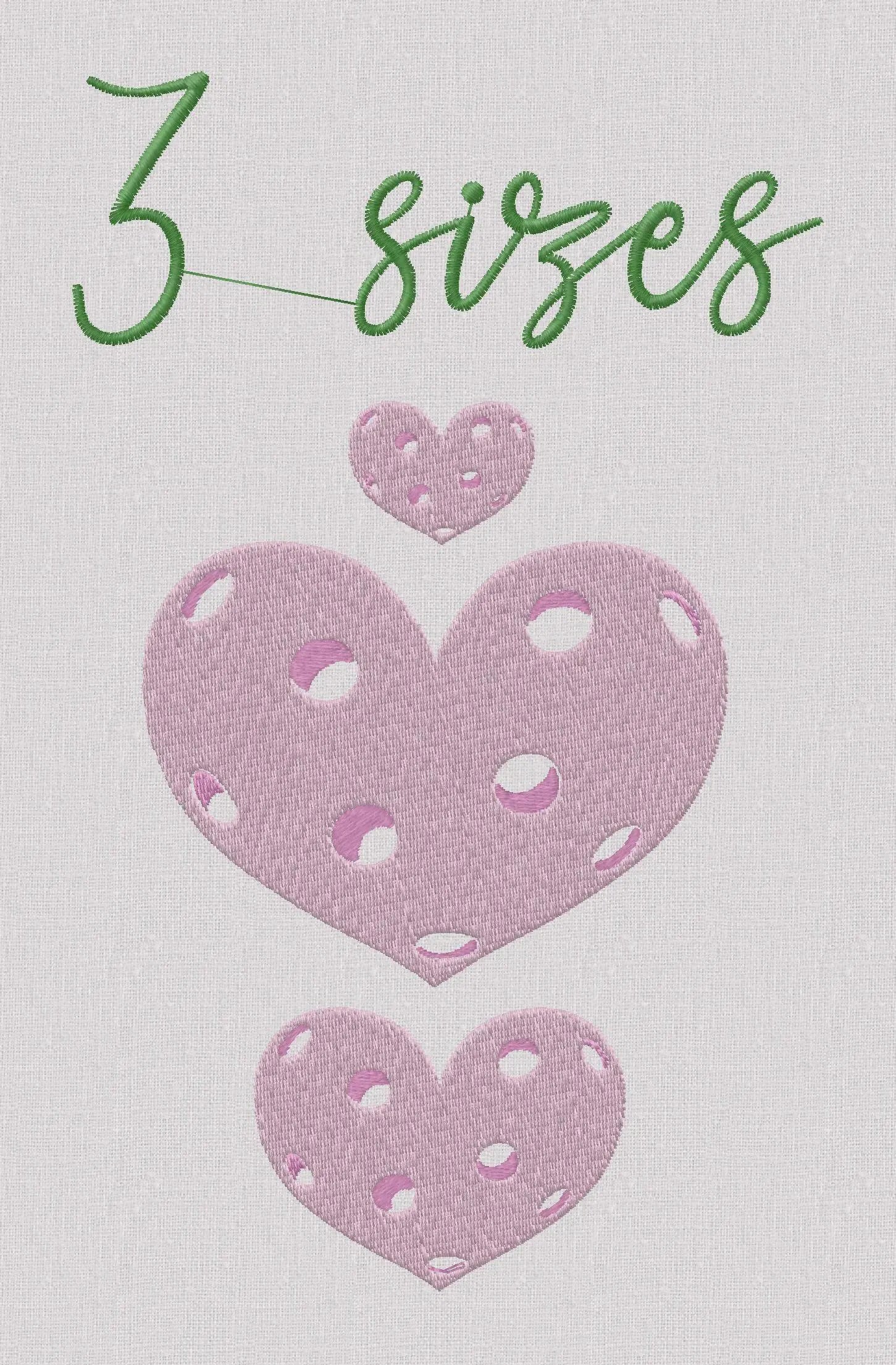Heart Pickleball Embroidery File: Preppy Design (3 Sizes, Multiple Formats)
