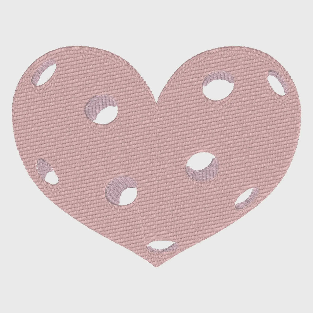 Heart Pickleball Embroidery File: Preppy Design (3 Sizes, Multiple Formats)