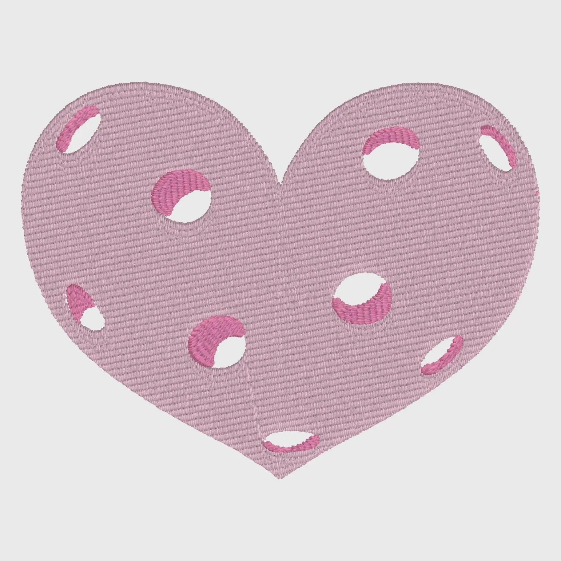 Heart Pickleball Embroidery File: Preppy Design (3 Sizes, Multiple Formats)