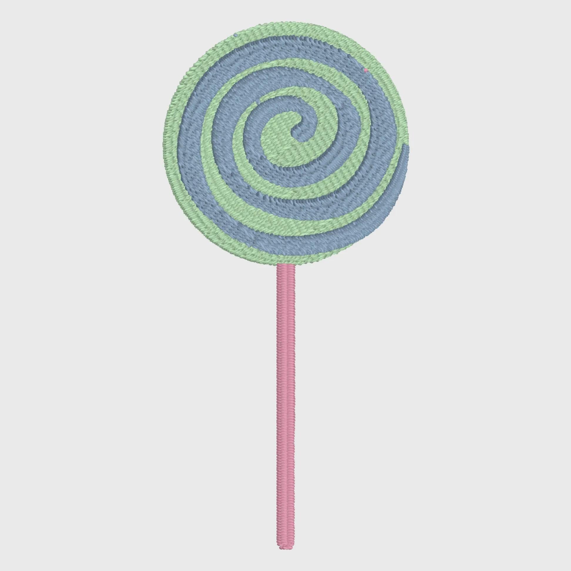 Lollipop Embroidery Design: 3" & 4" Sizes (Digital File)