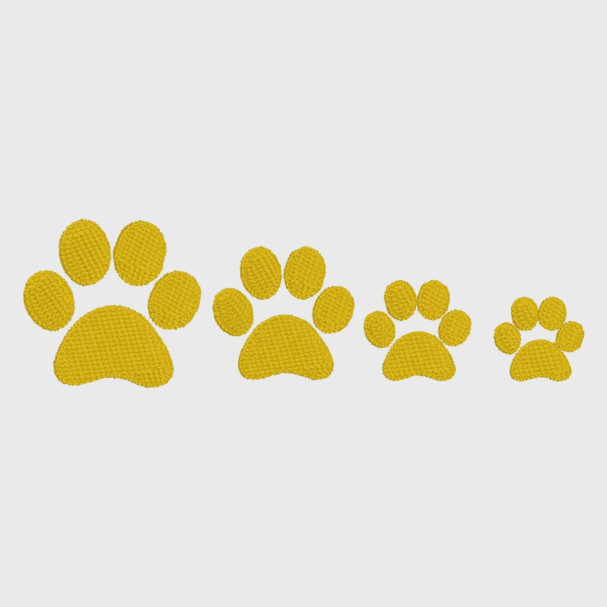 4 Sizes Small Paws Embroidery File: 8 Stitch Formats, Instant Download
