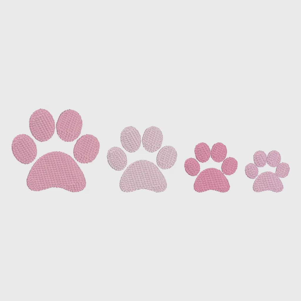 4 Sizes Small Paws Embroidery File: 8 Stitch Formats, Instant Download
