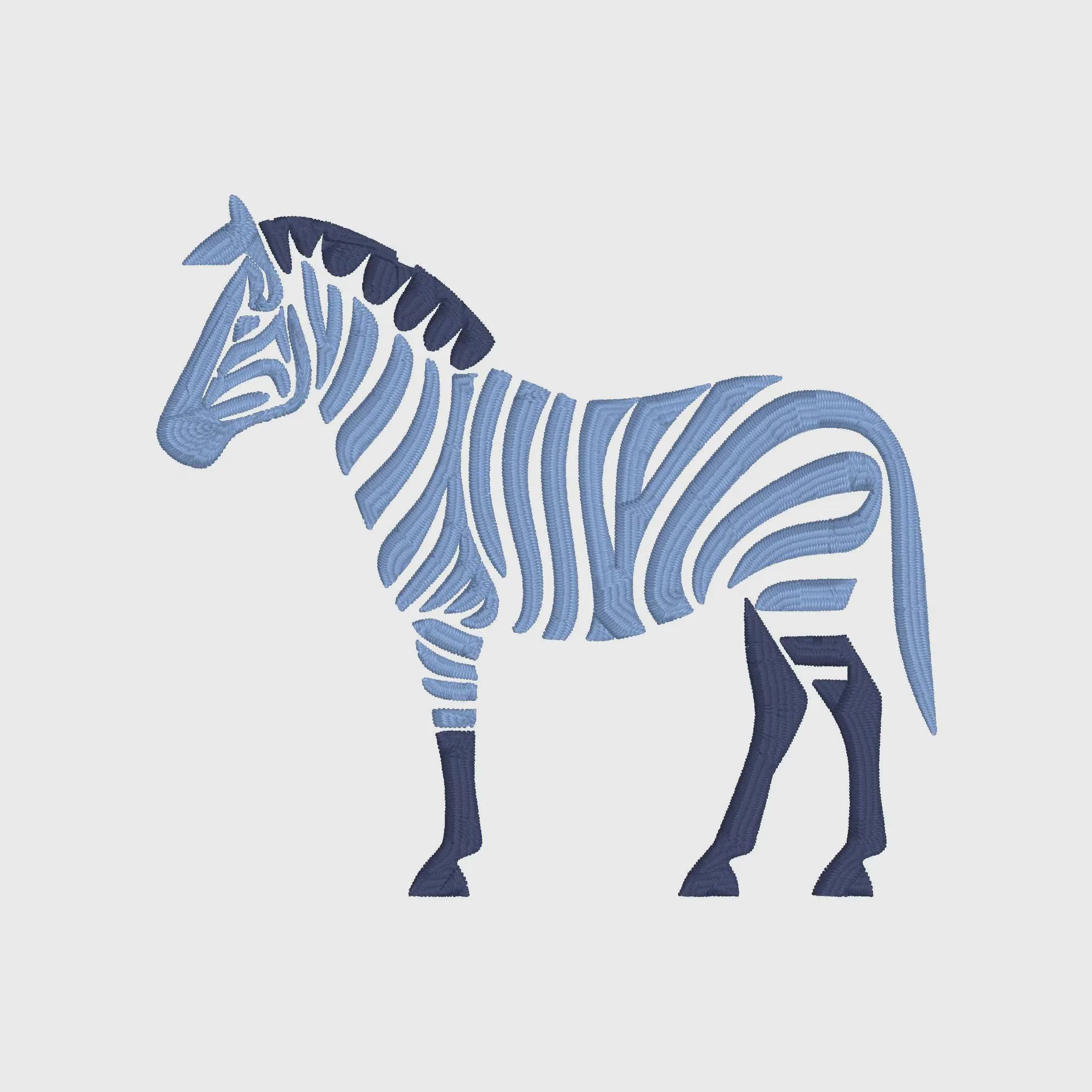 Preppy Zebra Embroidery File: 2-Color 4 inch (Digital Download)