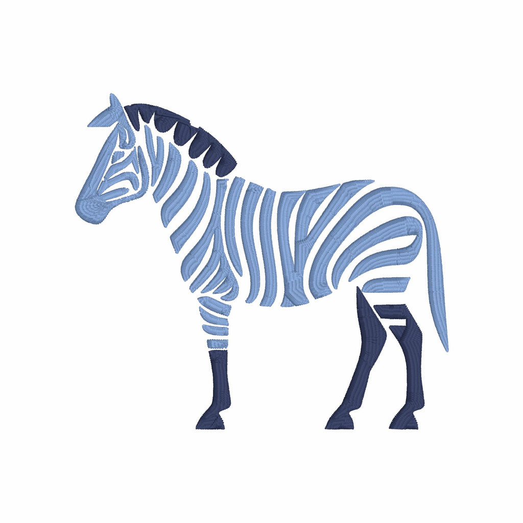 Preppy Zebra Embroidery File: 2-Color 4 inch (Digital Download)