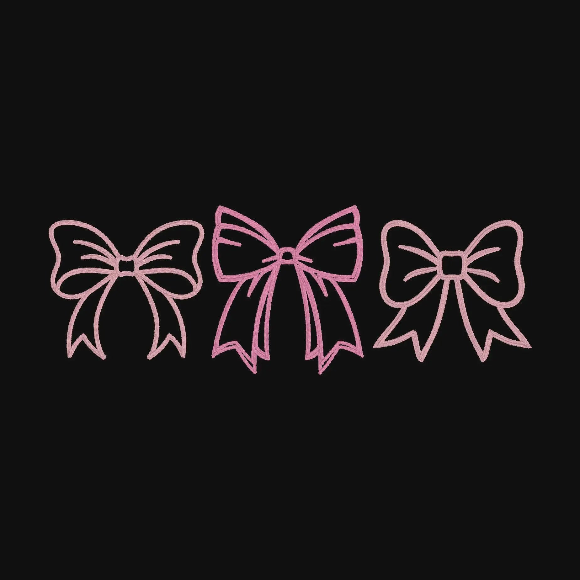 Large 3 Bows Design File Embroidery Design 8 Instant Downloads