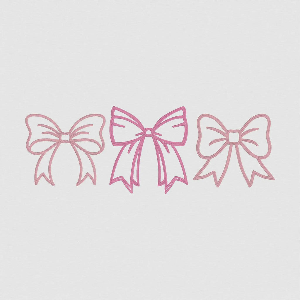 Large 3 Bows Design File Embroidery Design 8 Instant Downloads