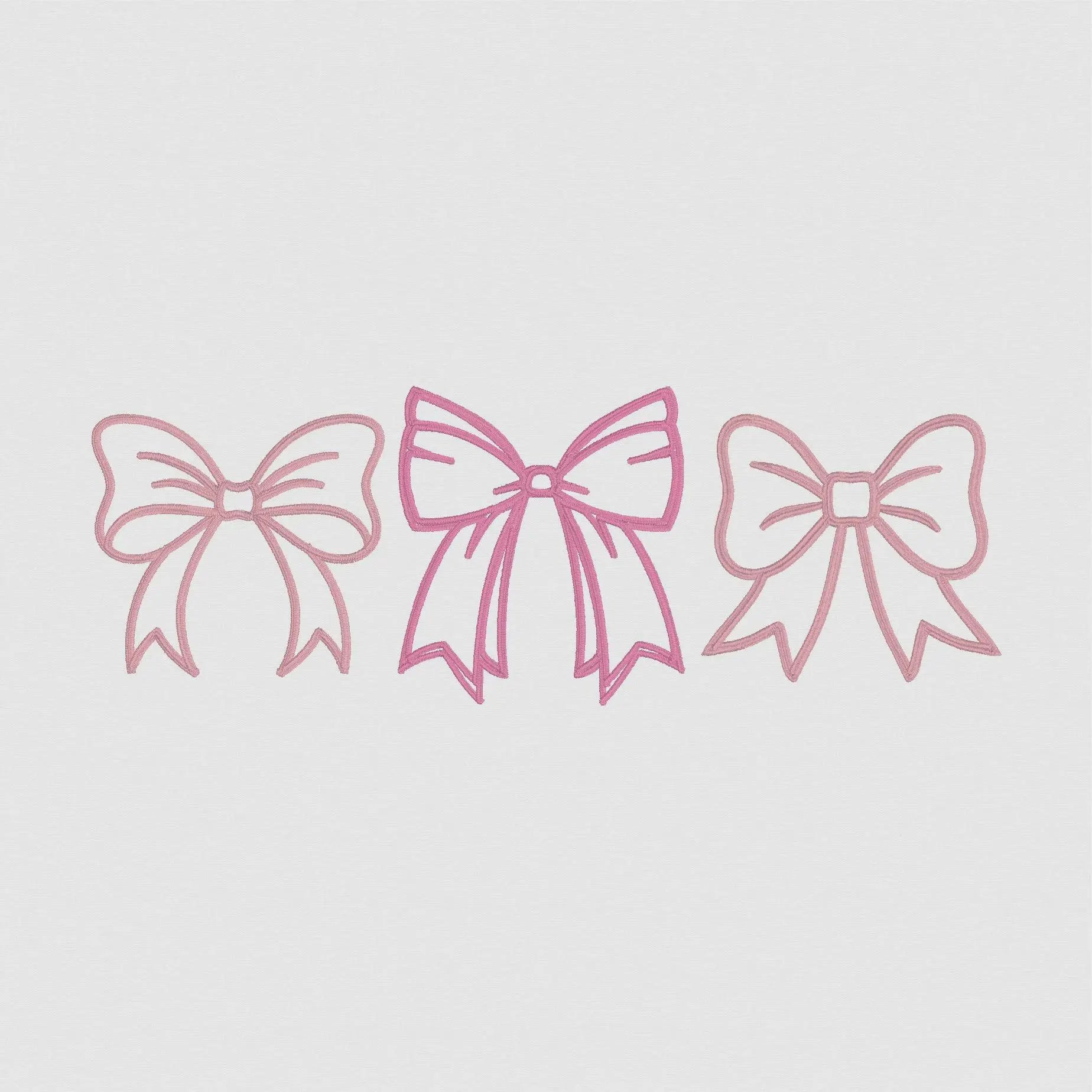 Large 3 Bows Design File Embroidery Design 8 Instant Downloads