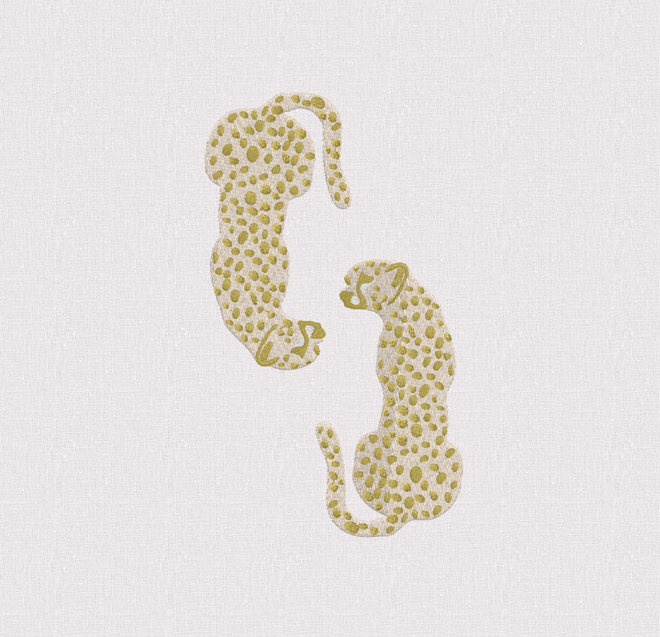 Spotted Cheetahs Embroidery File: 10 Formats, 5" (Digital Download)