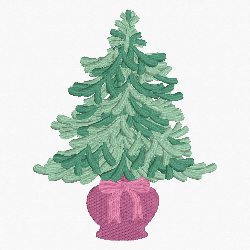 Christmas Tree Embroidery Designs: 10 Stitch Formats, 4x4 Hoop