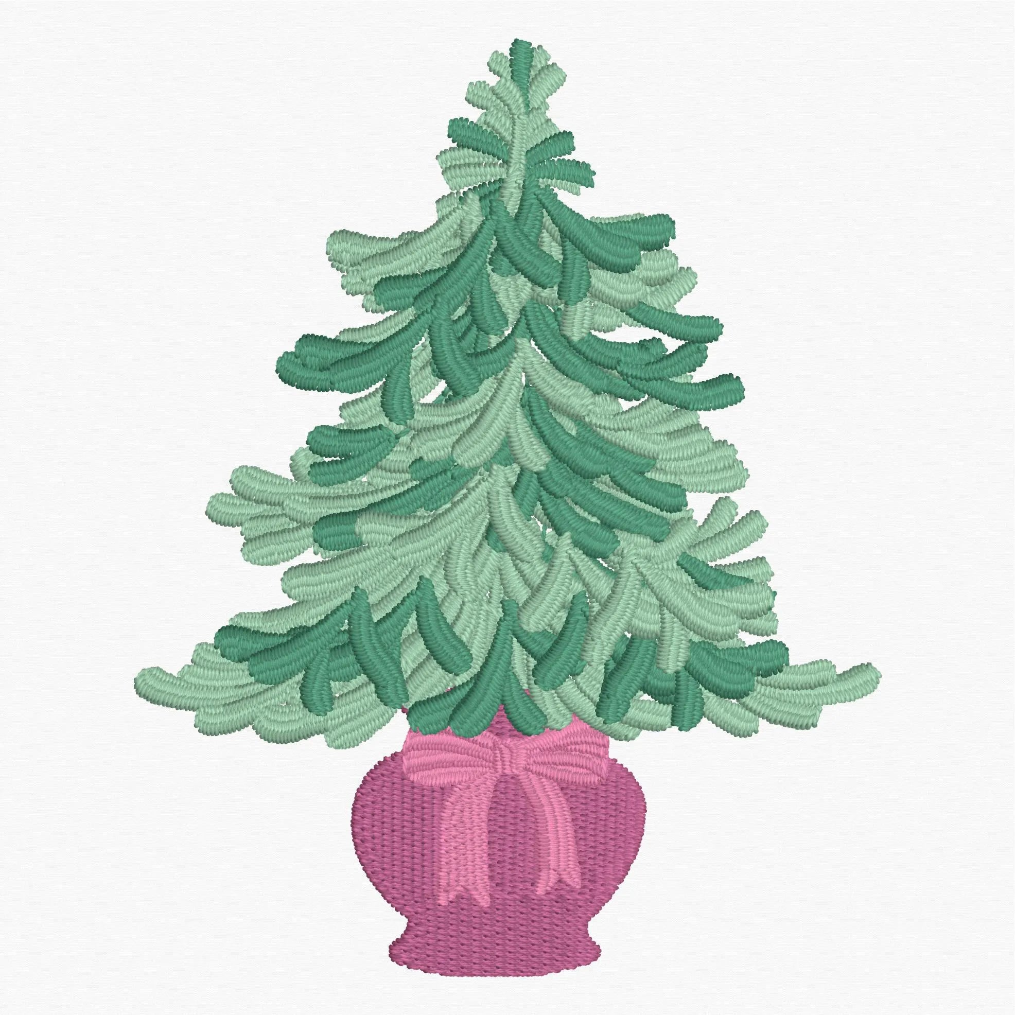 Christmas Tree Embroidery Designs: 10 Stitch Formats, 4x4 Hoop