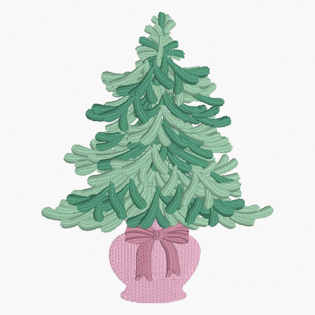 Christmas Tree Embroidery Designs: 10 Stitch Formats, 4x4 Hoop
