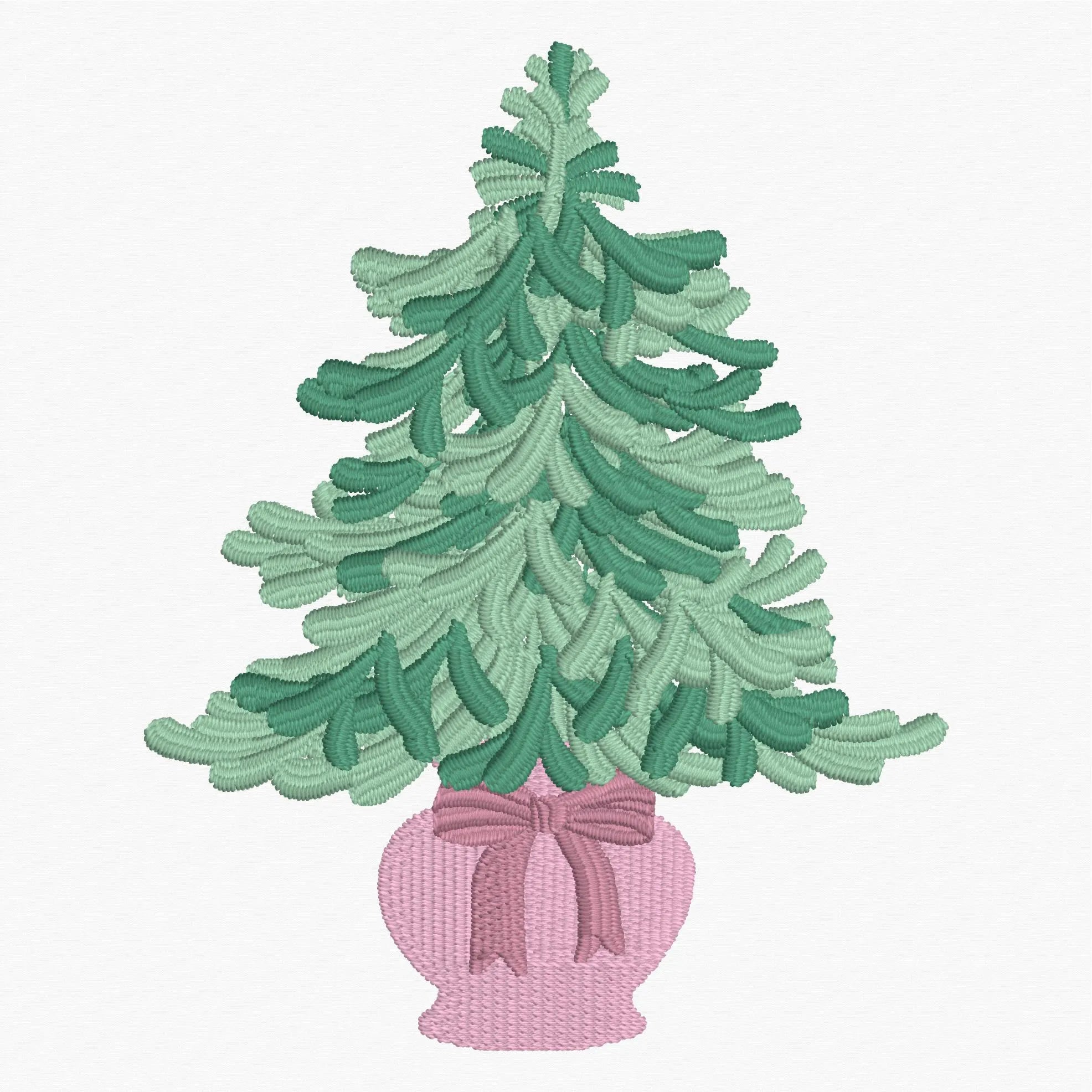 Christmas Tree Embroidery Designs: 10 Stitch Formats, 4x4 Hoop