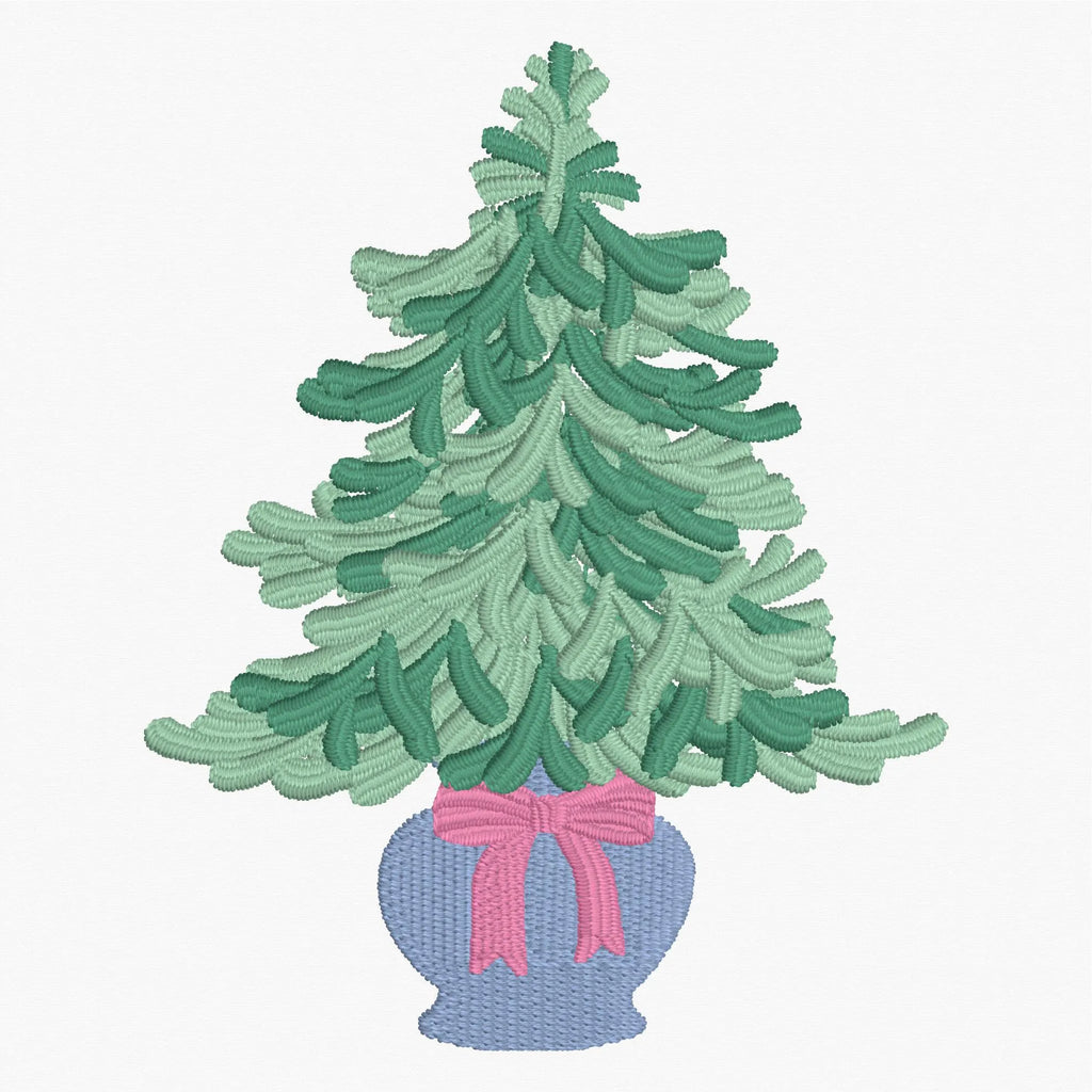 Christmas Tree Embroidery Designs: 10 Stitch Formats, 4x4 Hoop