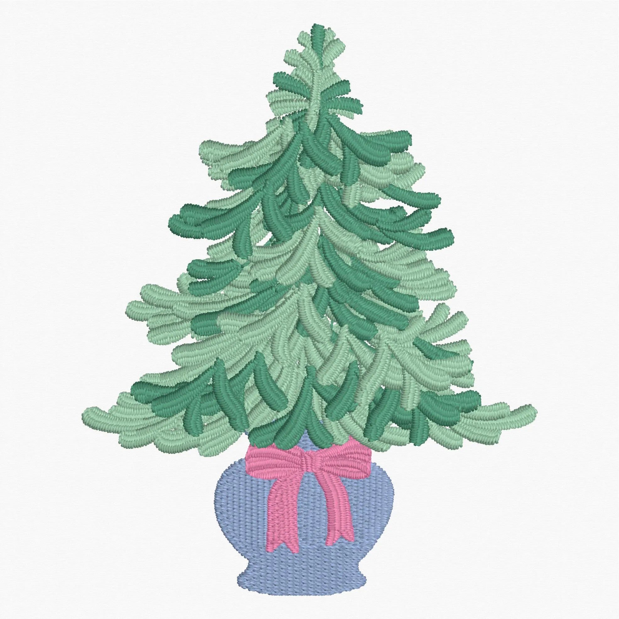 Christmas Tree Embroidery Designs: 10 Stitch Formats, 4x4 Hoop