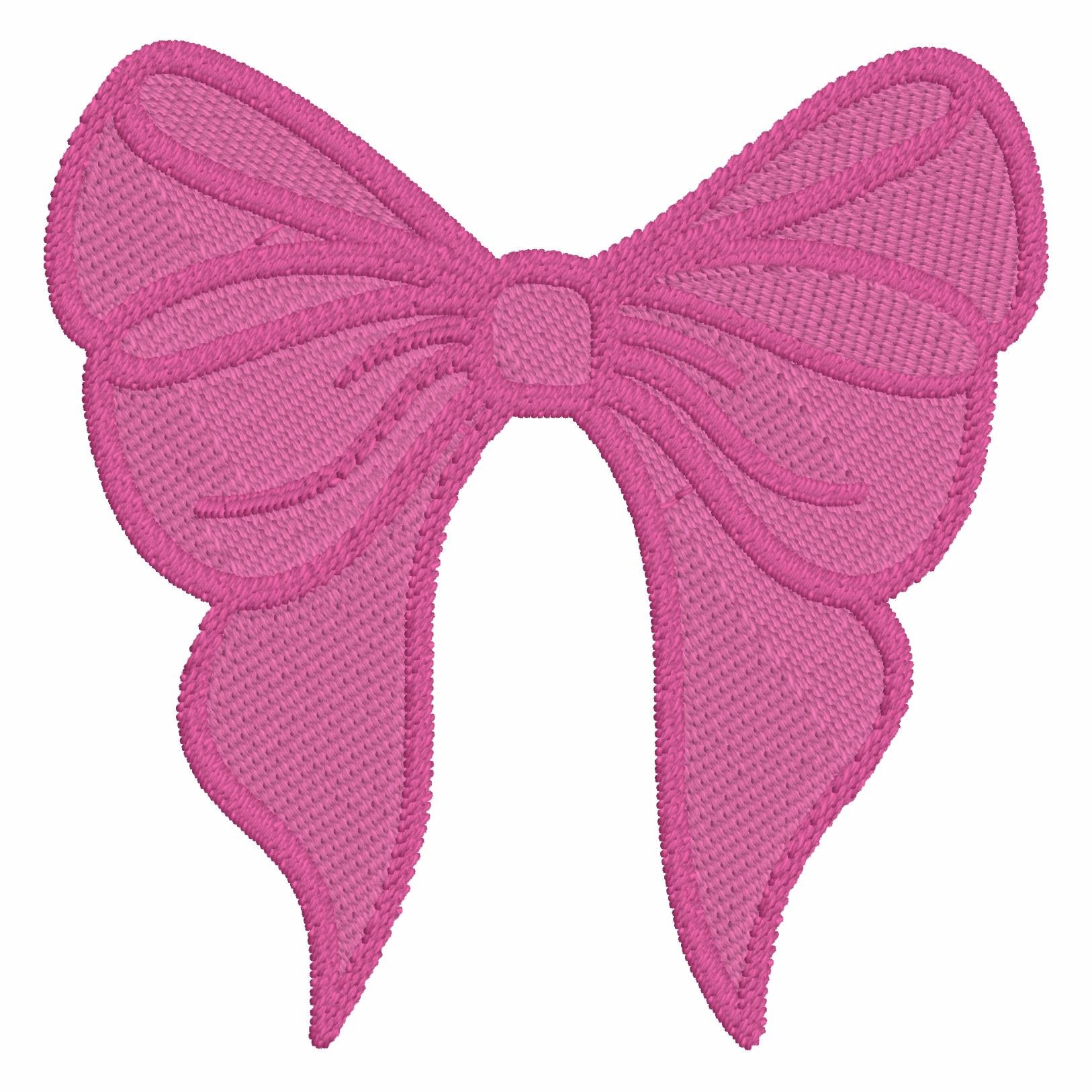 Coquette Bow Monogram Embroidery Design: 3" Stitch File (10 Formats, Instant Download)