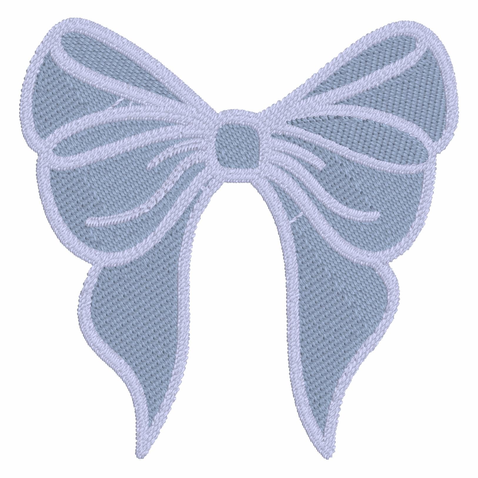 Coquette Bow Monogram Embroidery Design: 3" Stitch File (10 Formats, Instant Download)