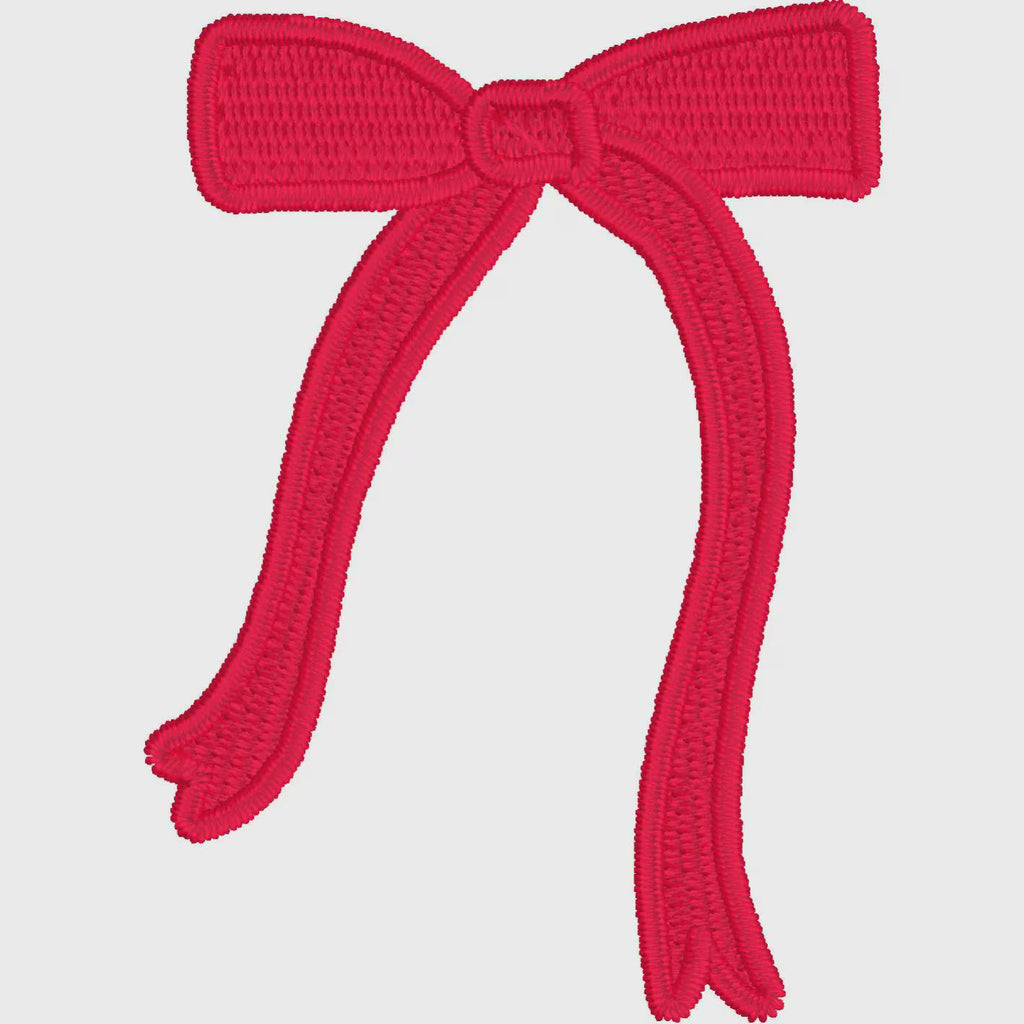 Mini Coquette Ribbon Embroidery File: 2-Inch Instant Download