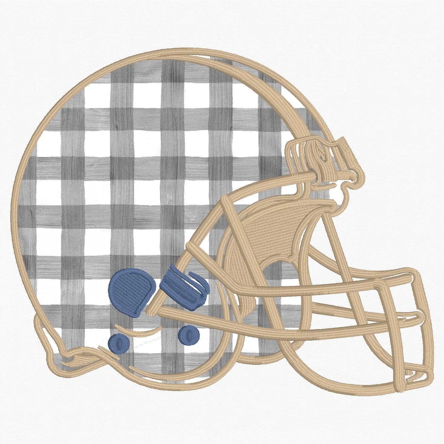 Football Helmet Applique Embroidery Design (10 Formats, 7 Inch, Bonus Gift)